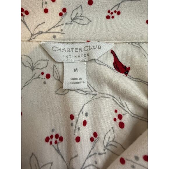 Charter Club Red Cardinal Cotton Stretch Sleepshirt Lounge Top Size M - Picture 3 of 6